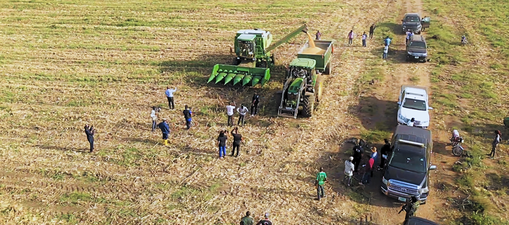 GRAIN OFFLOADING mechanzed farming